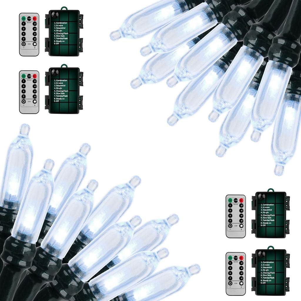 Christmas Lights, Battery Operated String Lights 18ft 50 LED Mini String Lights, Waterproof Lights with Remote Timer 8 Modes, Indoor Outdoor Garden Party Wedding Xmas Tree Decoration, Cool White