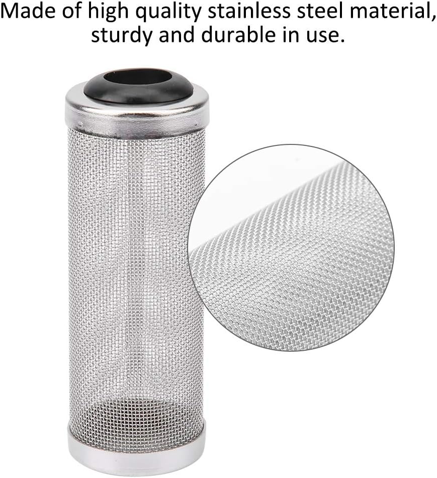 Joyzan Aquarium Intake Filter Mesh, Stainless Steel Inlet Shrimp Cover Guard Strainer Net Inflow Basket Screen Metal Prefilter Tube Accessory Breeding Protector Protecting Fish Tank Inhalation 12mm