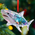 Personalized Shark 2D Flat Shape Ornament, Sharks Sea Animal Ornament, Sharks Hanging Xmas Tree, Gifts for Men Women Kids Friends, Customized Shark Christmas Ornaments 2025, Beach Themed Keepsake