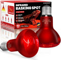 KINDEEP Infrared Heat Lamp Bulbs: 50W Reptile Heat Light 2 Pack - Red Basking Spot Light Bulbs Reptile Heating lamp for Lizard Bearded Dragon Turtle Snake Leopard Gecko Tortoise Chickens
