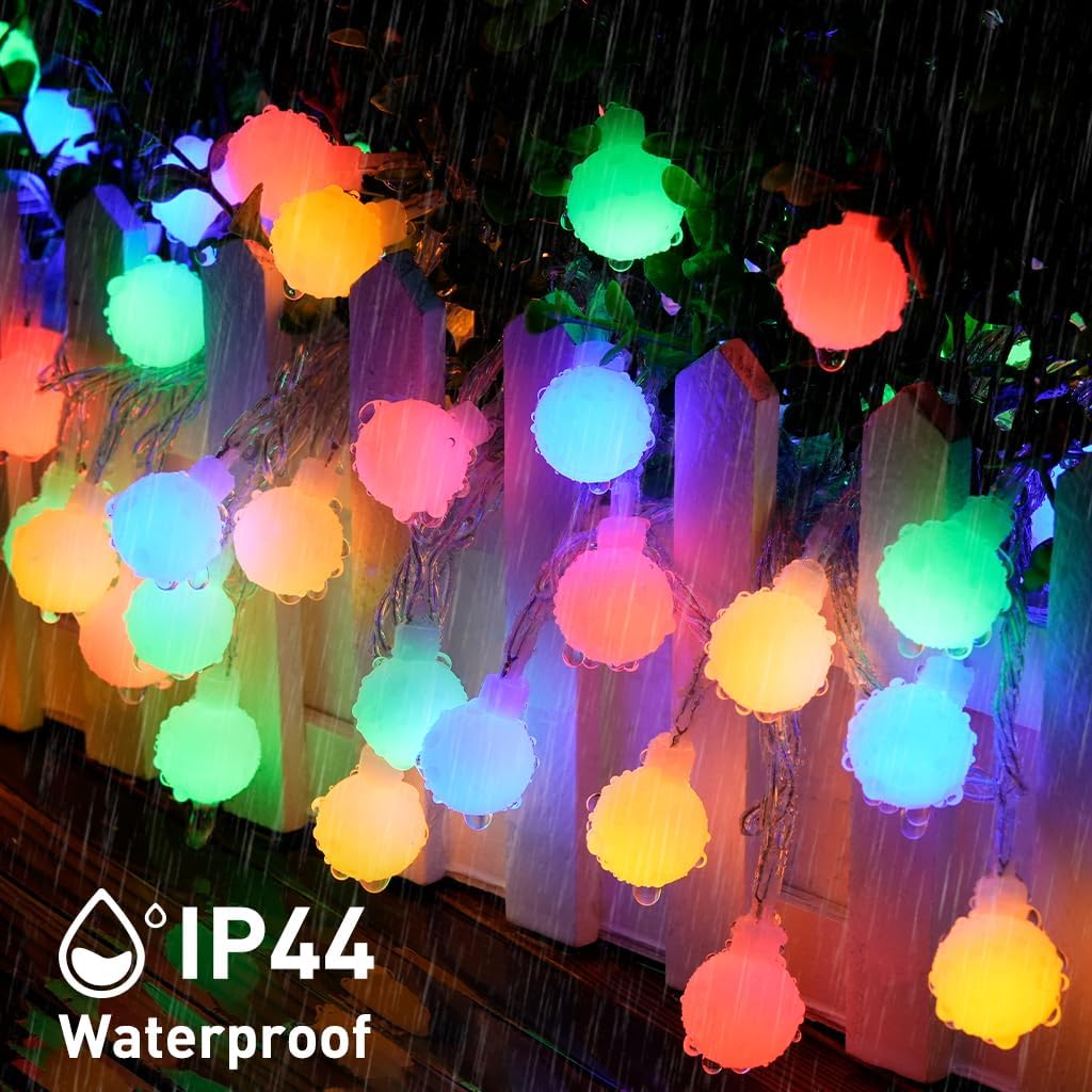 JMEXSUSS 100 LED Christmas Lights Indoor Plug in, 33ft 8 Mode Globe String Lights with Remote, Connectable Fairy Lights for Bedroom Room Tree Party Holiday Christmas Decoration (Multicolor)