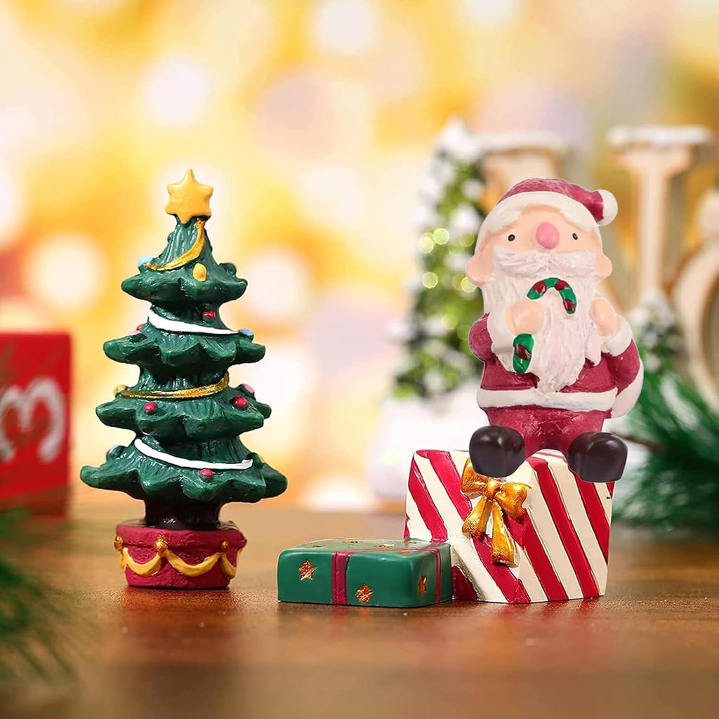 3 Pcs Christmas Aquarium Decoration - Cute Resin Ornament Fish Tank Decoration, Santa Christmas Tree Statue Supplies for Reptile House Cave Aquarium Xmas Decor