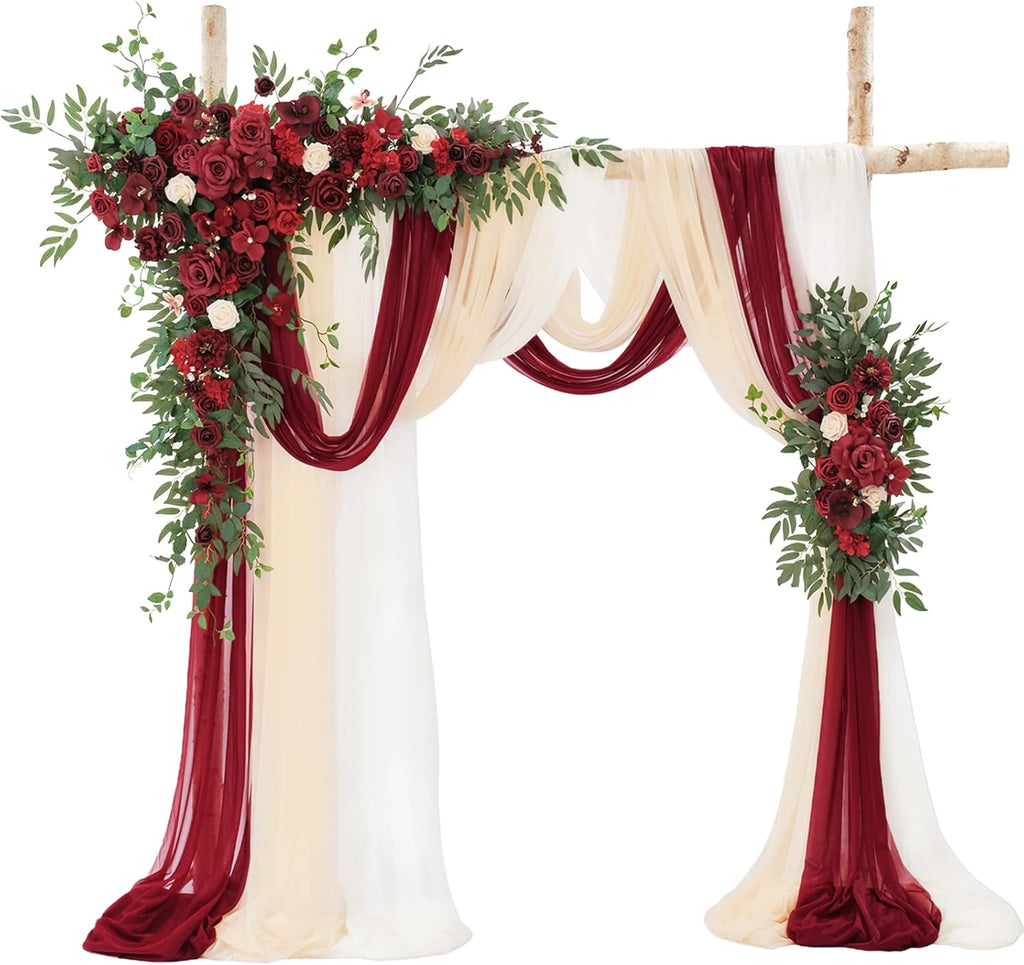 TINGE TIME Artificial Arch Flowers Kit Pack of 5, Wedding Decorations for Reception with Hanging Flowers, Wedding Arch Silk Floral Arrangements Ceremony Backdrop Bridal Shower Outdoor Party Decor