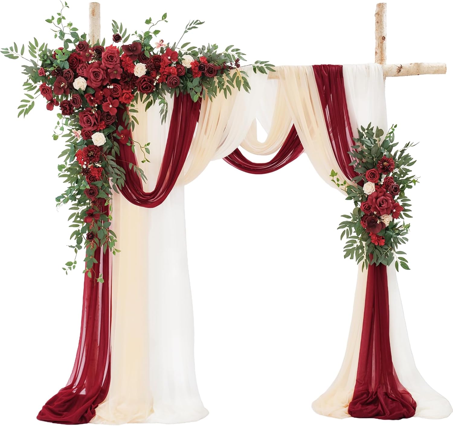 TINGE TIME Artificial Arch Flowers Kit Pack of 5, Wedding Decorations for Reception with Hanging Flowers, Wedding Arch Silk Floral Arrangements Ceremony Backdrop Bridal Shower Outdoor Party Decor
