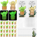 Wettarn 30 Sets Emotional Luminous Cactus Stress Ball Gifts Bulk Office Christmas Appreciation Gift Cute Cactus Squeeze Funny Mini Stress Relief Ball Positive Cards for Coworker Employee Nurse Staff