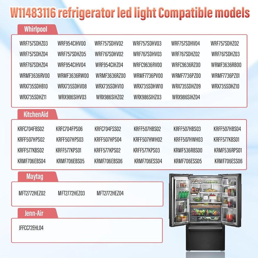 W11483116 Refrigerator LED Light Module For Whirlpool Replacement W11483116, W11228040, AP6990551, PS16221108