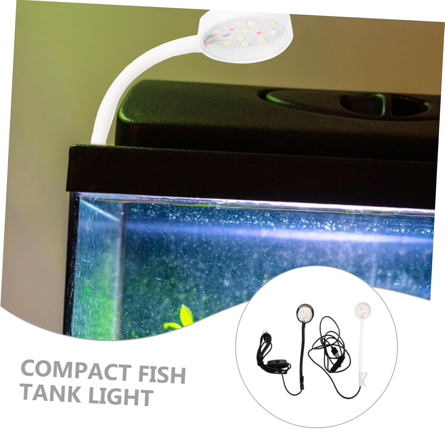 VILLCASE 2PCS USB Aquarium Light Compact Fish Tank LED Lamp for Mini Tanks with Flexible Design Bright Gentle Plant Growth Lighting for Aquatic Ecosystems USB Powered for Home Office Dorm