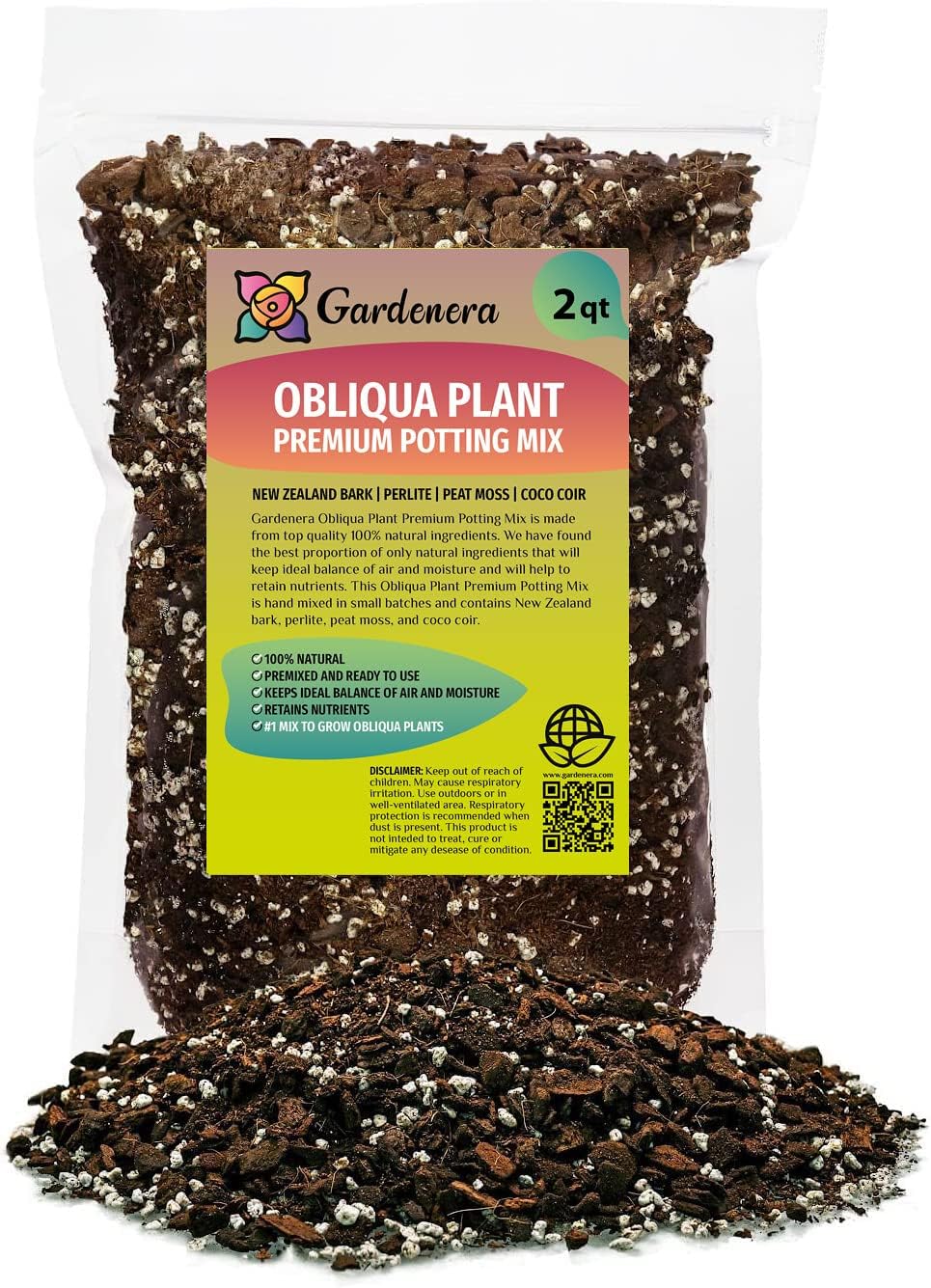 GARDENERA Expertly Formulated Monstera Obliqua Soil Mix - Strong and Healthy Roots by Gardenera - 2 Quart