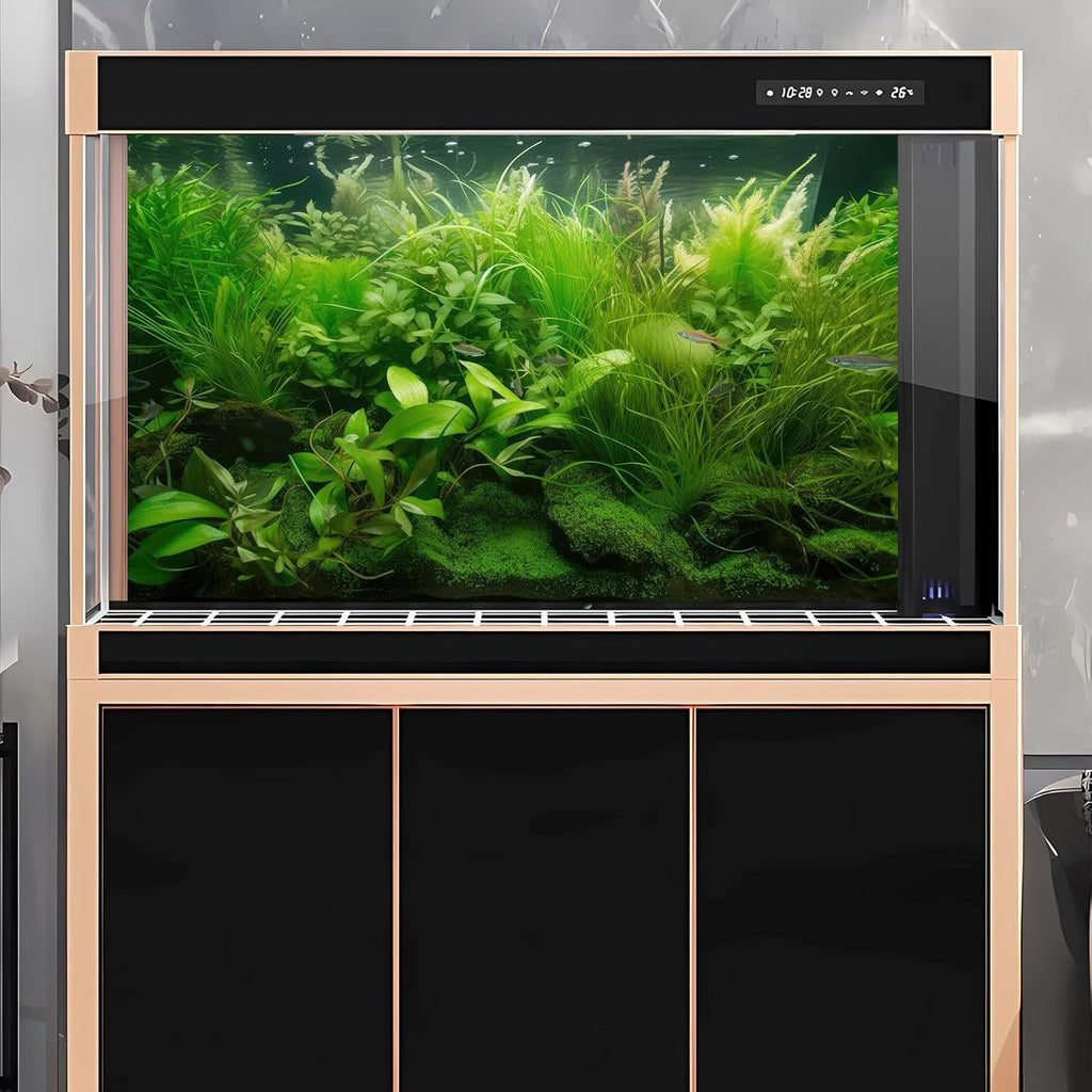 Underwater Aquarium Background Diverse Collection of Aquatic Plants Fish Tank Background Lush Green Seagrass Aquarium Terrarium Background Jungle Style Reptile Habitat Background Vinyl 36x20in