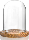 ZEERSHEE 5.5“ x 3.9“ Glass Display Dome Cloche with Wooden Base for Home Decoration