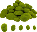 Fuxdre 50PCS Artificial Moss Rocks, 5 Size Fake Green Moss Balls, Green Moss Covered Stones, Faux Moss Decor for Floral Arrangements, Wedding Decorations, Home Decor, Fairy Gardens and Crafting