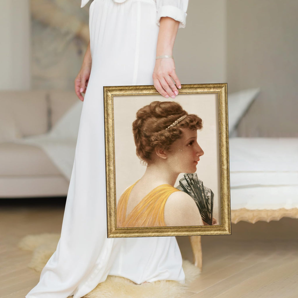 HLiWEGNS Antique Gold 10x20 Frame – Poster Frame with Aged Gold Finish – Picture Frame for 10 x 20 Artwork, Canvas Prints, Puzzles, and Wall Decor