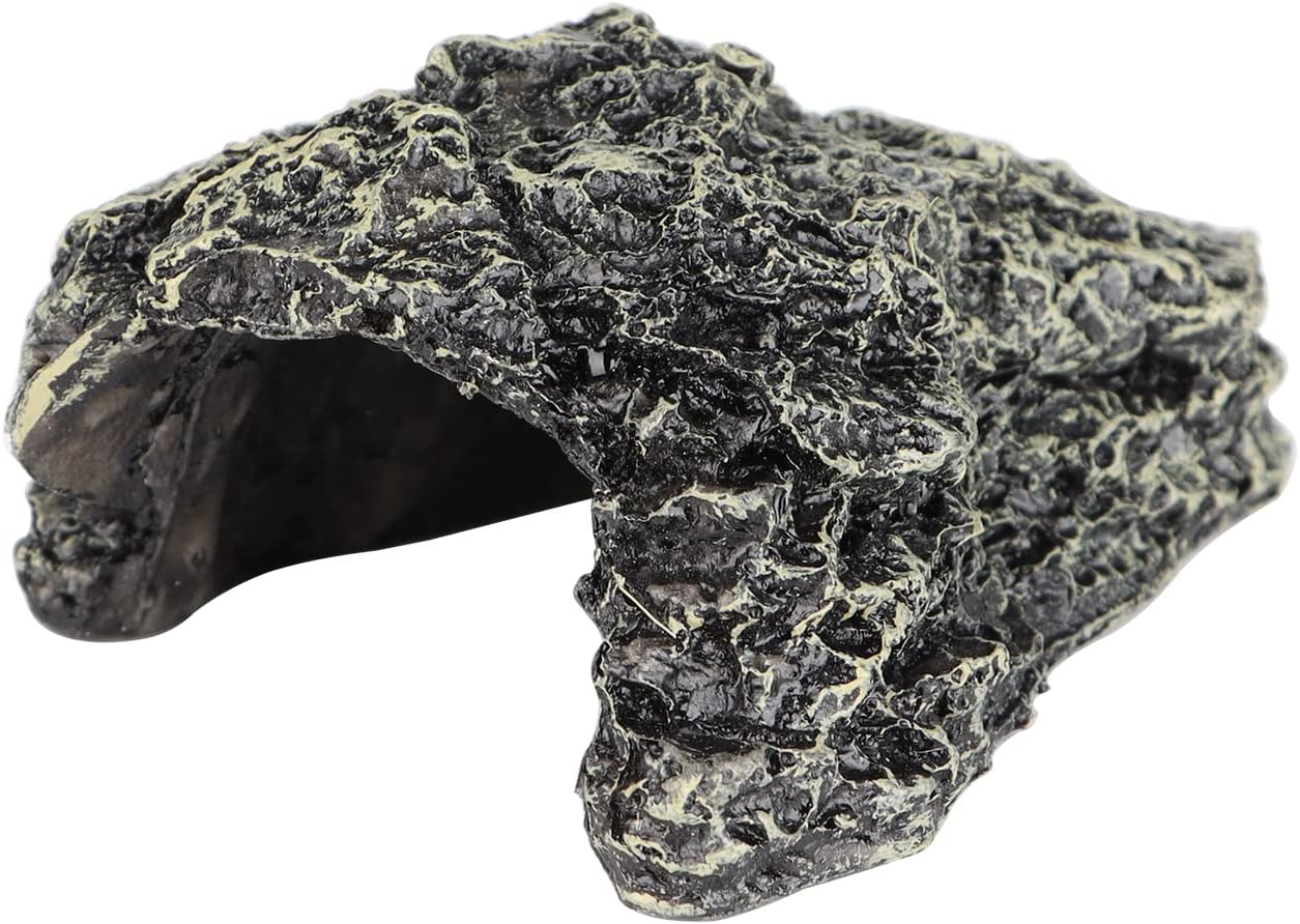 Reptile Hide and Cave - Resin Amphibian Hideouts Cave Size 1.57"x0.98", Habitat for Mini Amphibian Turtles Bearded Dragon Lizards Snakes Crab Gecko Leopard Fish