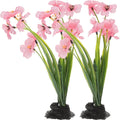 CLISPEED 2Pcs Fish Tank Decorations Realistic Plastic Plants Aquarium Artificial Aquatic Plant for Fish Tank Landscaping Aquarium Decoration (Pink)