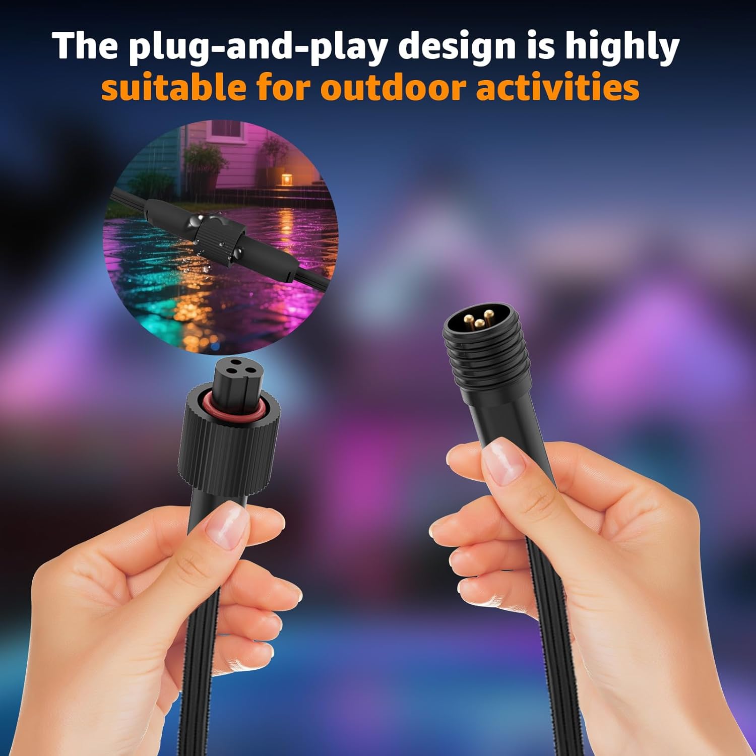 Extension Cable for Govee Permanent Outdoor Lights Pro, IP68 Waterproof Extension Cord, for Govee H705A H705B H705C H706A H706B H706C H7067 Permanent Outdoor Lighting Systems (16FT)