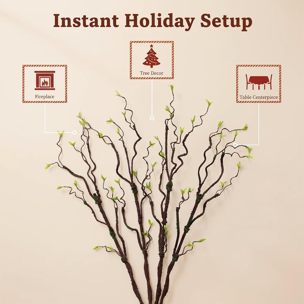 4pcs-40 inch Green Leaf Moss Simulated Artificial Tree Vine is Suitable for Home Decor Outdoor Wedding Commercial Halloween Christmas and Other Scene Decorations