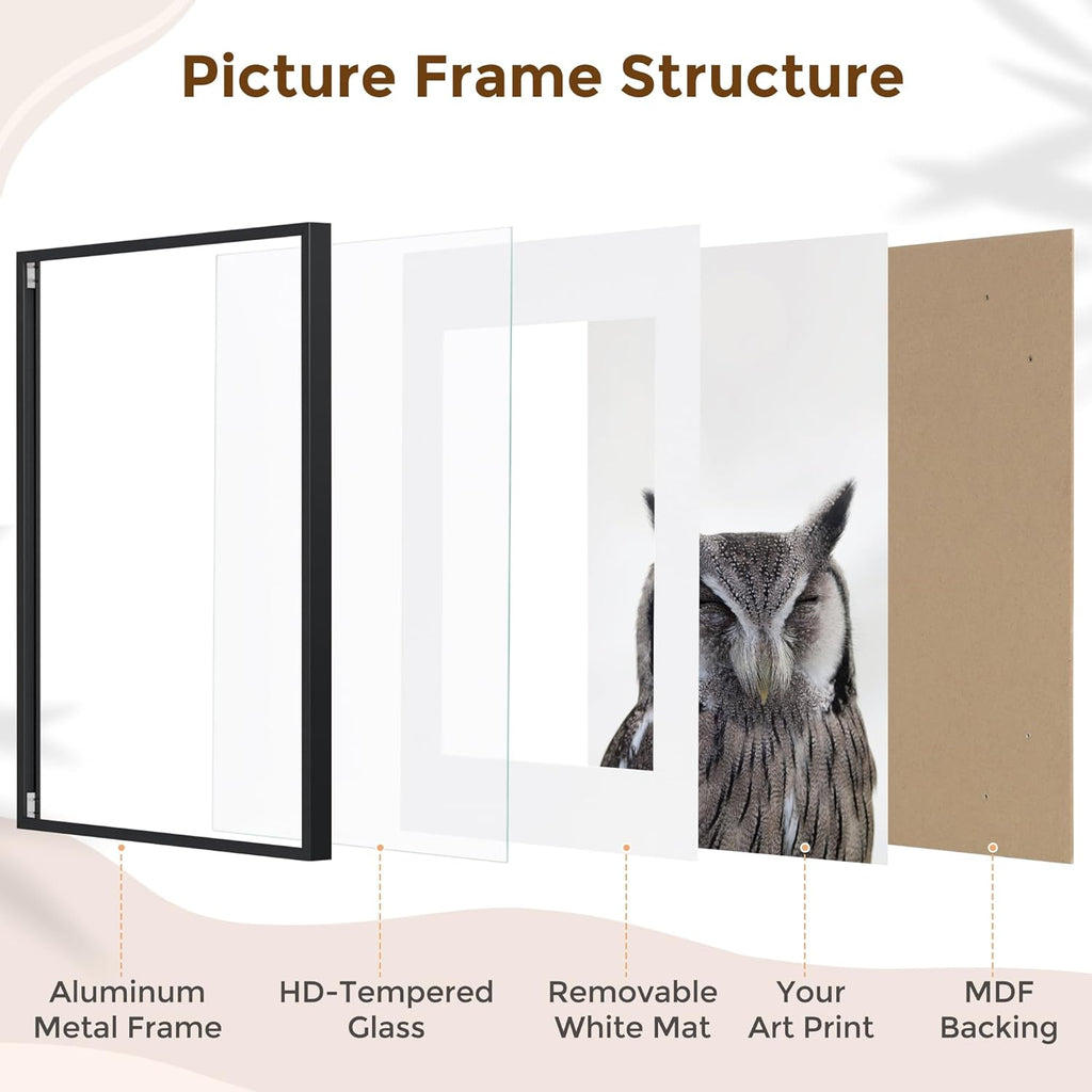Fun Memories 19x27 Picture Frame, Metal Picture Frame Wall Mounting Horizontally or Vertically - Poster Frame Simple and Elegant Decor for Wall - 1 Pack - Black