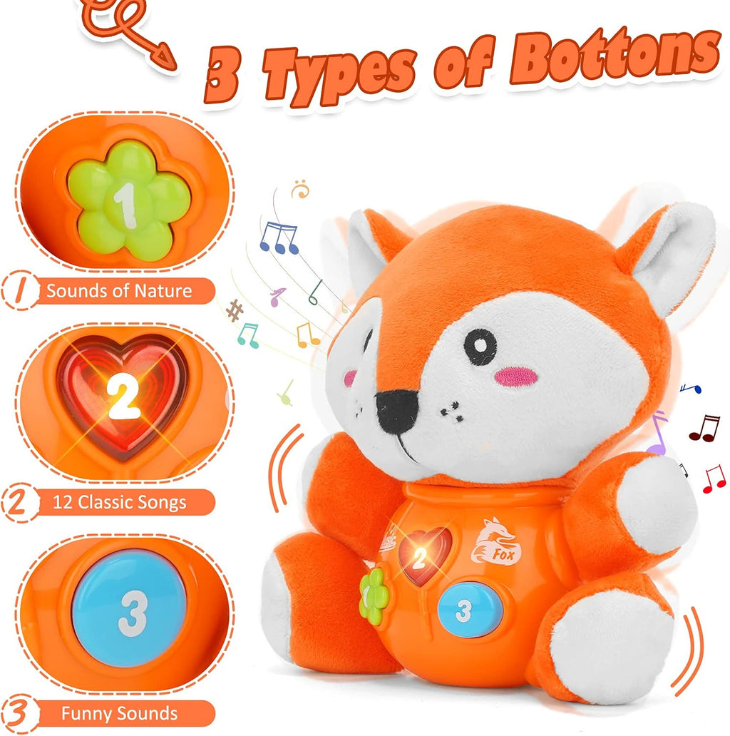Musical Baby Toys, Cute Fox Newborn Toys for Toddlers Babies 0 3 6 9 12 Month, Infants Baby Toy for Girls and Boys Best Gift