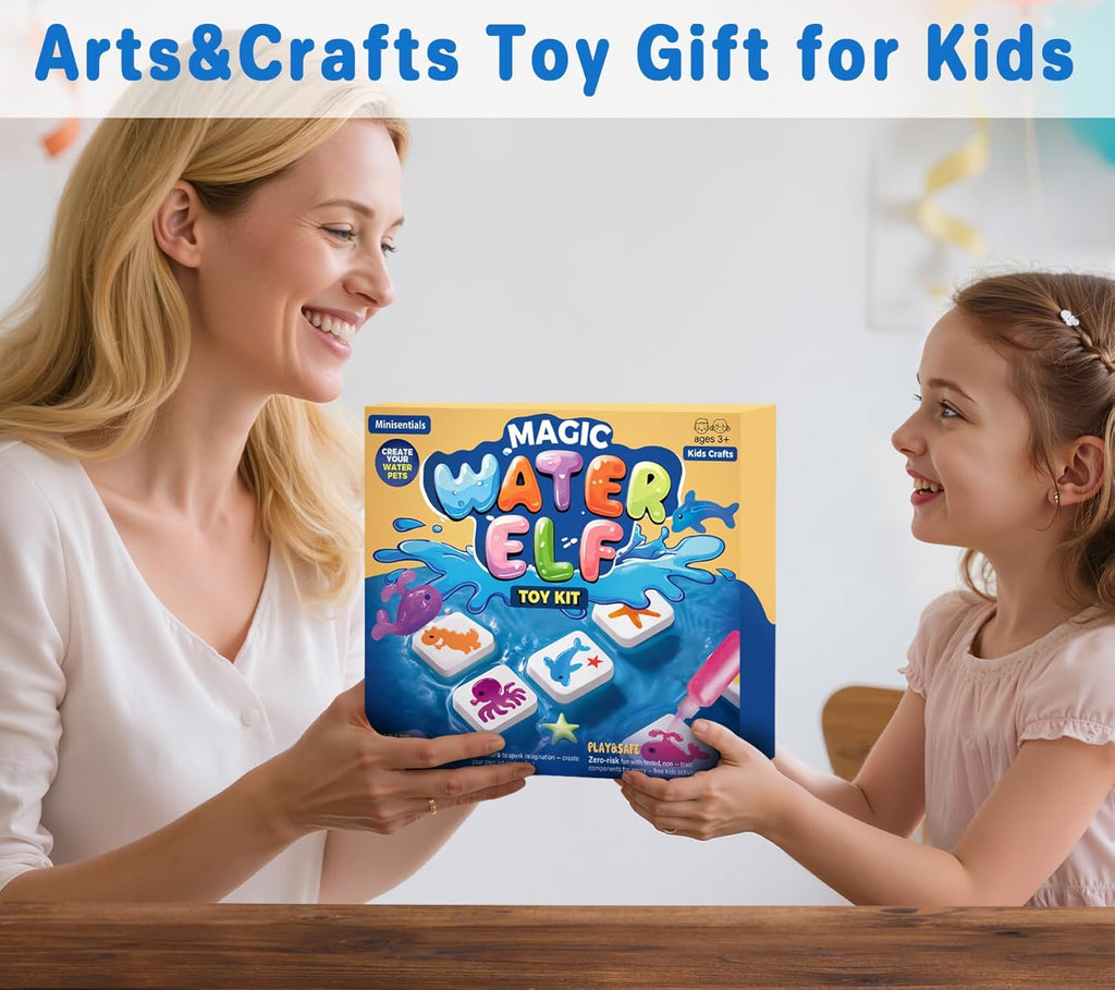 Magic Water Elf Toy Kit - Crafts Kit for Kids - Magic Gel Water Pets with Aquarium Bottle - Make Your Own Squishies Crafts Toys - Kids Christmas Birthday Gifts Party Favor for Girls Boys Ages 3+