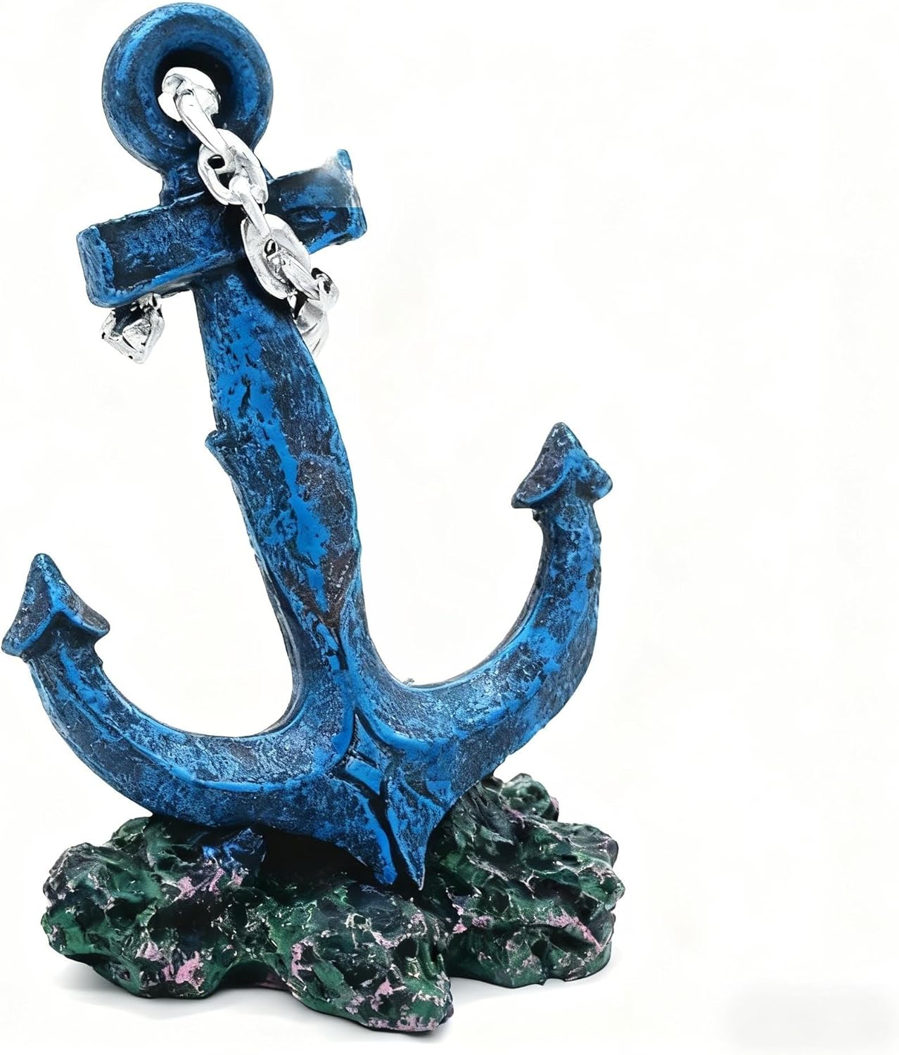 Aquarium Ship Anchor Decor, Realistic Resin Fish Tank Ornament, Perfect Underwater Decoration for Fresh/Saltwater Aquariums