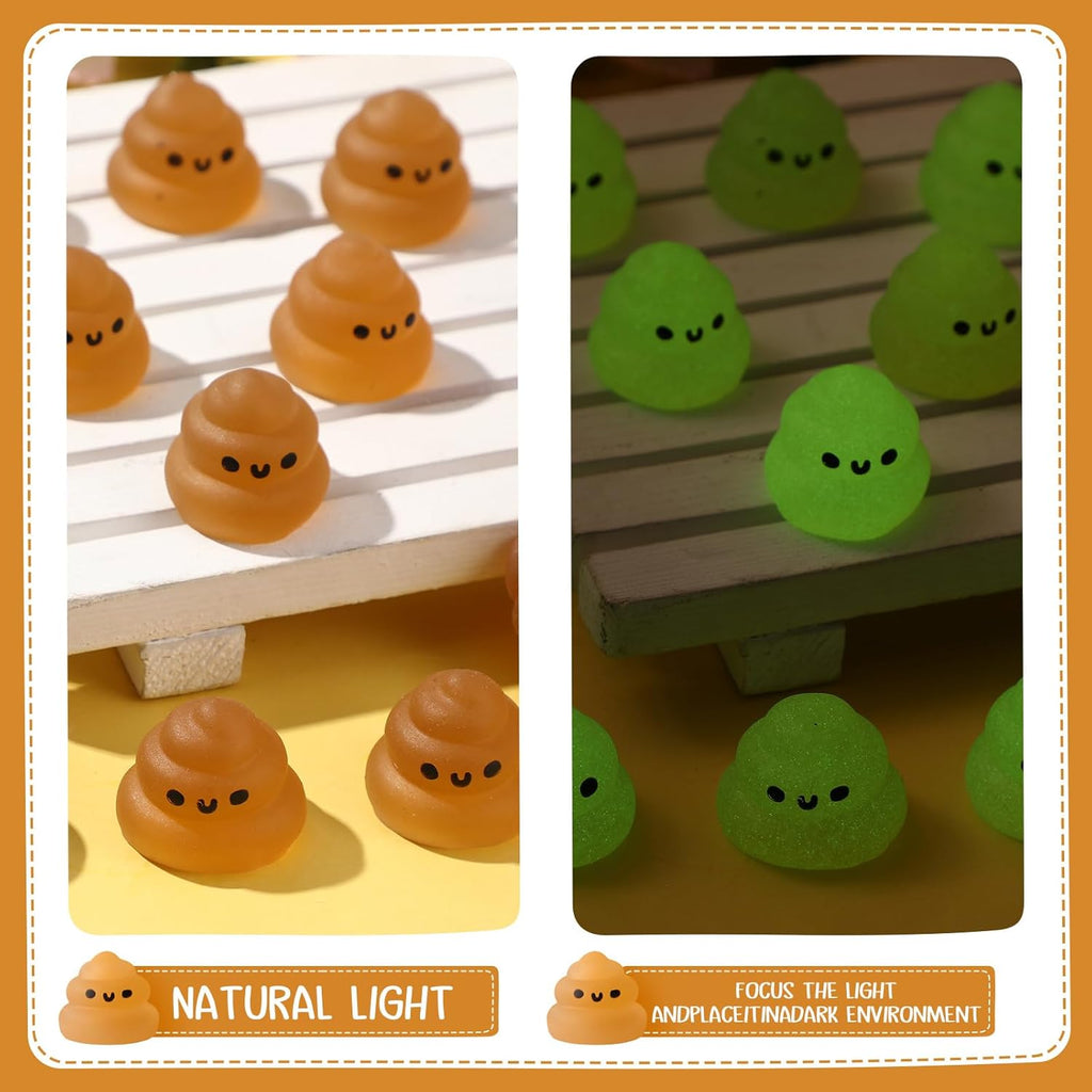 Wettarn 30 Sets Positive Stool Stress Ball Gifts Bulk Office Christmas Appreciation Gift Cute Emotional Luminous Stool Squeeze Inspirational Cards Mini Stress Relief Ball for Coworker Nurse Staff