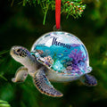 Sea Turtle Shaped Acrylic Ornament, Personalized Ocean Animal Ornament 2025, Unique Gift for Ocean Lovers, Sea Turtle Hanging Christmas Tree Decoration, Customized Name Turtle Ornaments Keepsake
