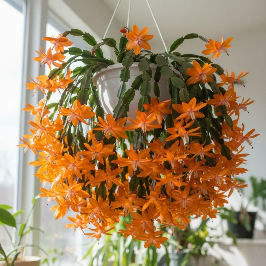 Christmas Cactus Live Plant 4 inch Pot, Christmas Flower Plant, Flower Succulents Plants, Holiday Christmas Cactus for Planting (Yellow Christmas Cactus)