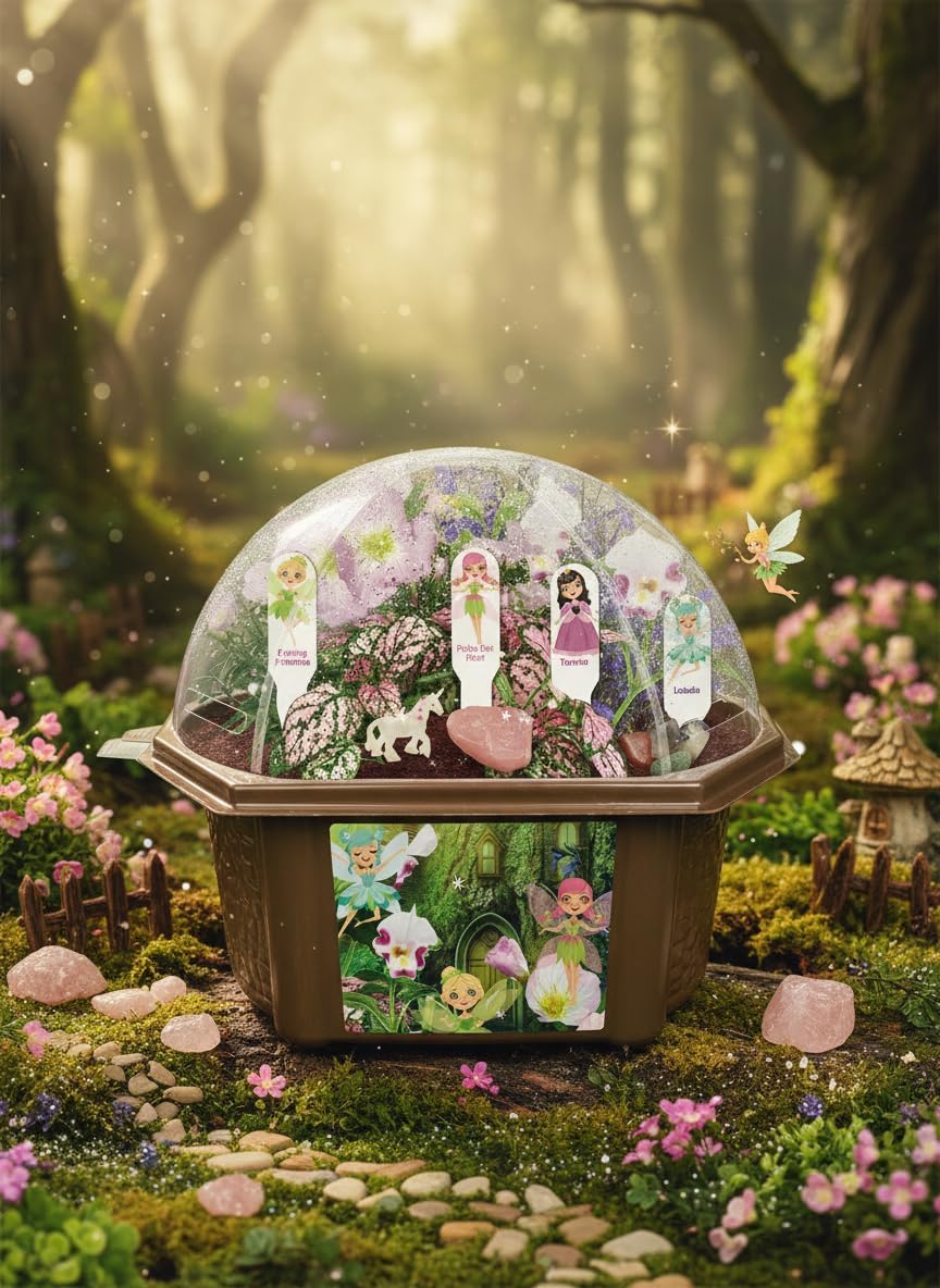 Toys by Nature Fanciful Fairy Biosphere Terrarium Starter Kit, Complete Supplies Included to Create Your Own Enchanting Garden and Indoor Plants! (Fanciful Fairy Garden)