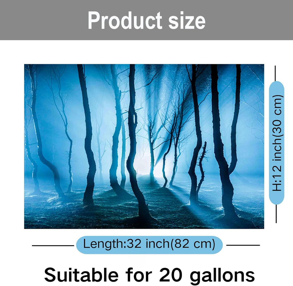 ELEBOX Fish Backgrounds Paper Double Sides 3D Stone & Trees Aquarium Background Picture 12" x 32" Fish Tank Background