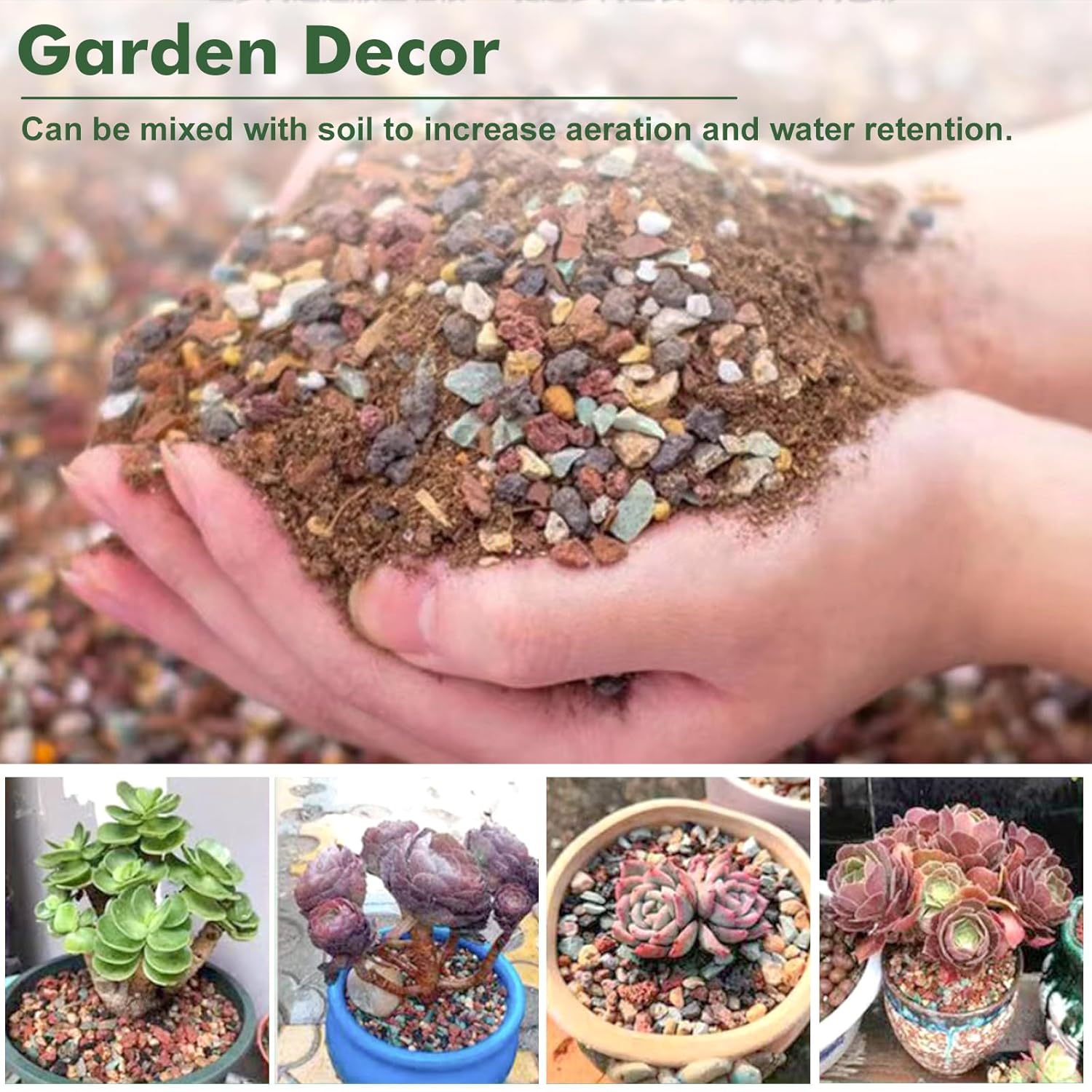 11 Pounds Mix Lava Rocks, 5-8 mm Red and Black for Plants, Bonsai, Horticultural Grit Soil Cover Gravel for Succulents, Hydroponics, Fairy Gardening, Top Dressing, Plant Drainage