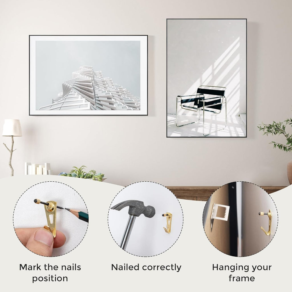 27x40 Metal Picture Frame with 24x36 Mat, Brushed Aluminum Finish, Tempered Glass Front, and Attached Hanging Hardware - Versatile Wall Display Frames for Vertical or Horizontal Orientation(Black,