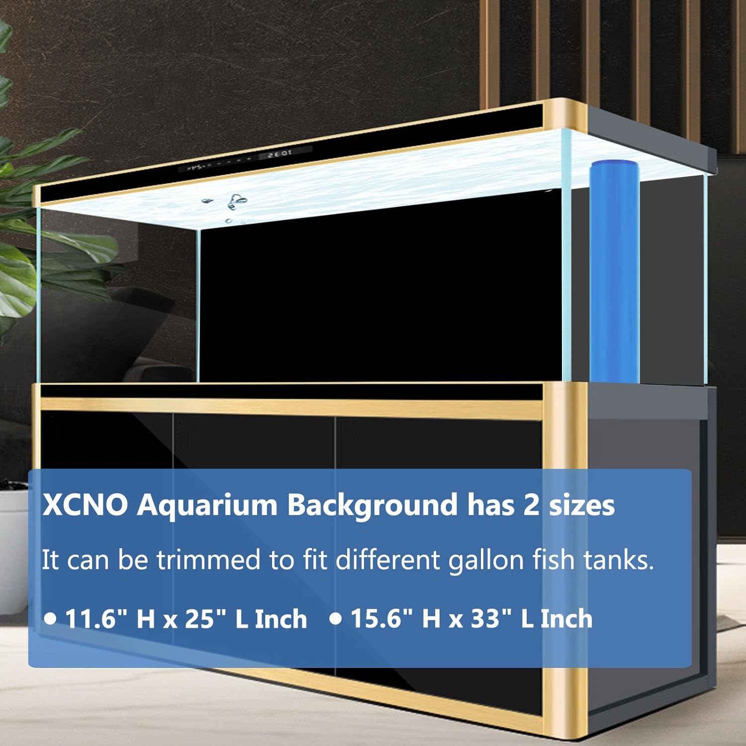 Blue Black Aquarium Background Poster Fish Tank Background Wallpaper Aquarium Backdrop Double-Sided Fish Tank Decorations Paper 12"x 33"