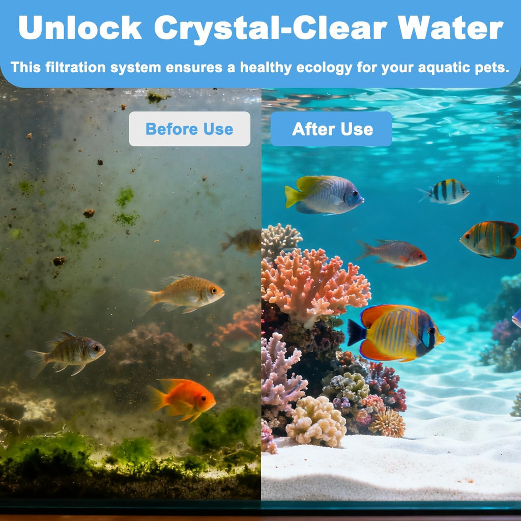 14-Pack Set Aquarium Filter Media Compatible with Waterbox AIO 10 Cube and AIO 15 Peninsula Aquarium Filter, Includes Filter Socks, Carbon Pellets, Ceramic Rings, Sponge Filters and Mesh Bags