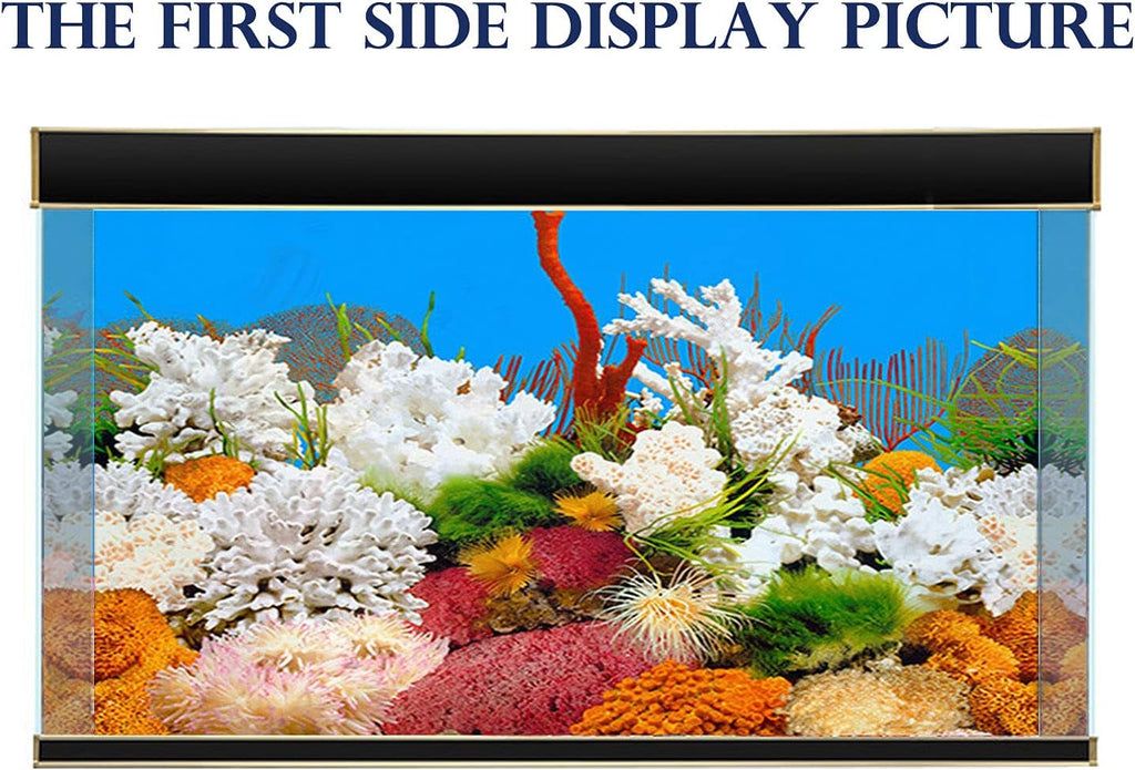 ELEBOX New 23" x 71" Fish Tank Background 2 Sided River Bed & Lake Background Aquarium