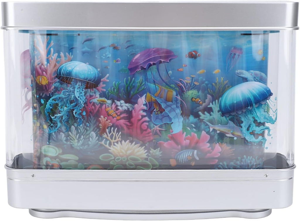 SUNGOOYUE Decorative Fake Aquarium Lamp with Moving, White LED Light, 5V USB Plug for Bedroom Relaxation
