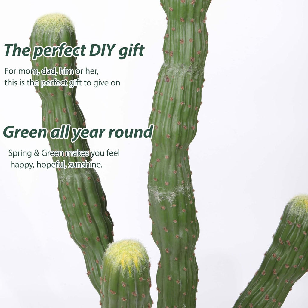 43Inch Artificial Cactus Faux Cacti Fake Cactus Saguaro Potted Plants for Indoor Outdoor Home Offices Store Decoration