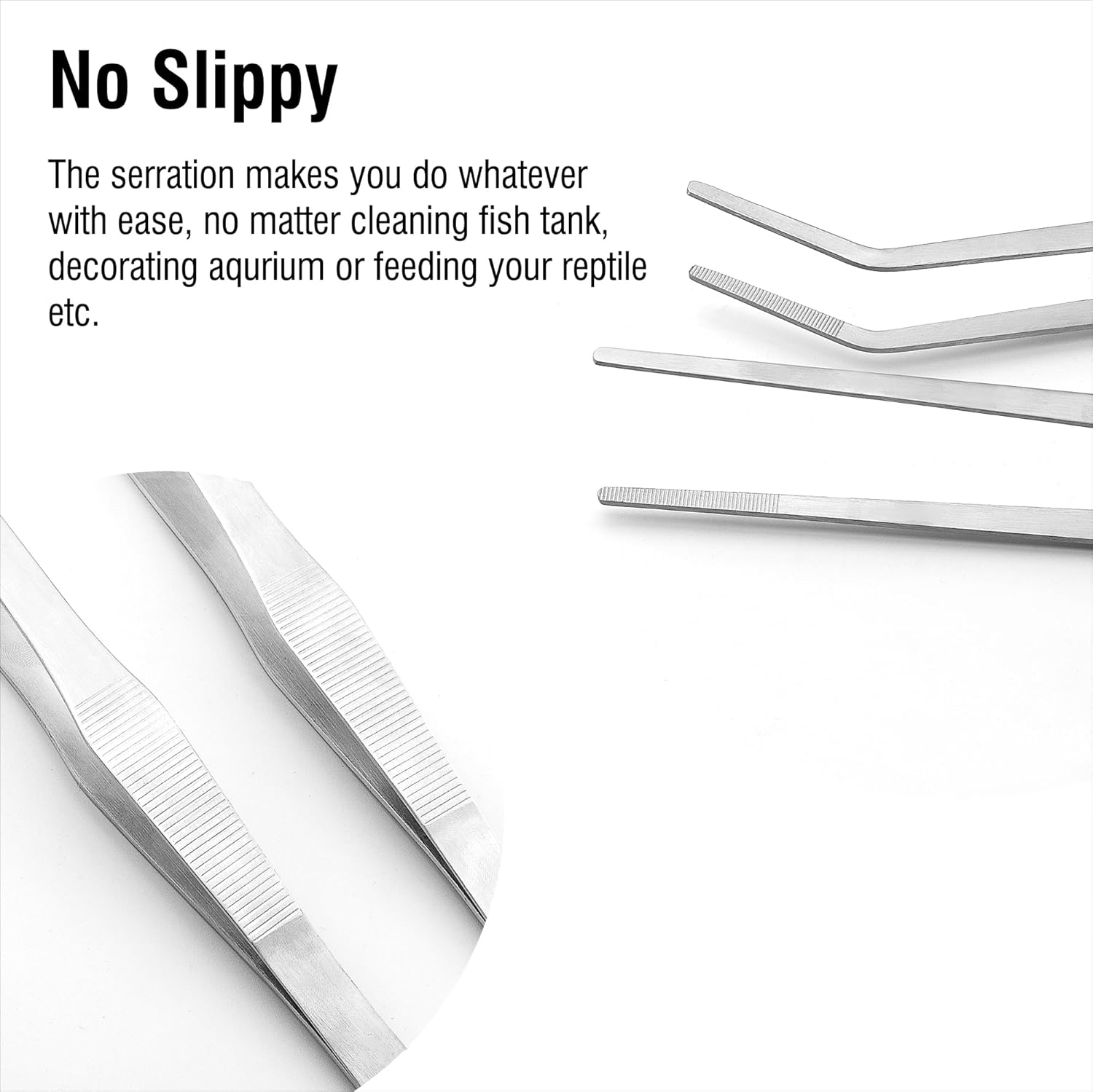 2Pcs 15 inch Extra Long Rustproof Tweezers for Salt & Fresh Water, Heavy Duty Reptile Feeding Tongs for Aquarium & Terrarium, Large Metal Snake Feeding Tongs, SUS 304 Stainless Steel Tweezers
