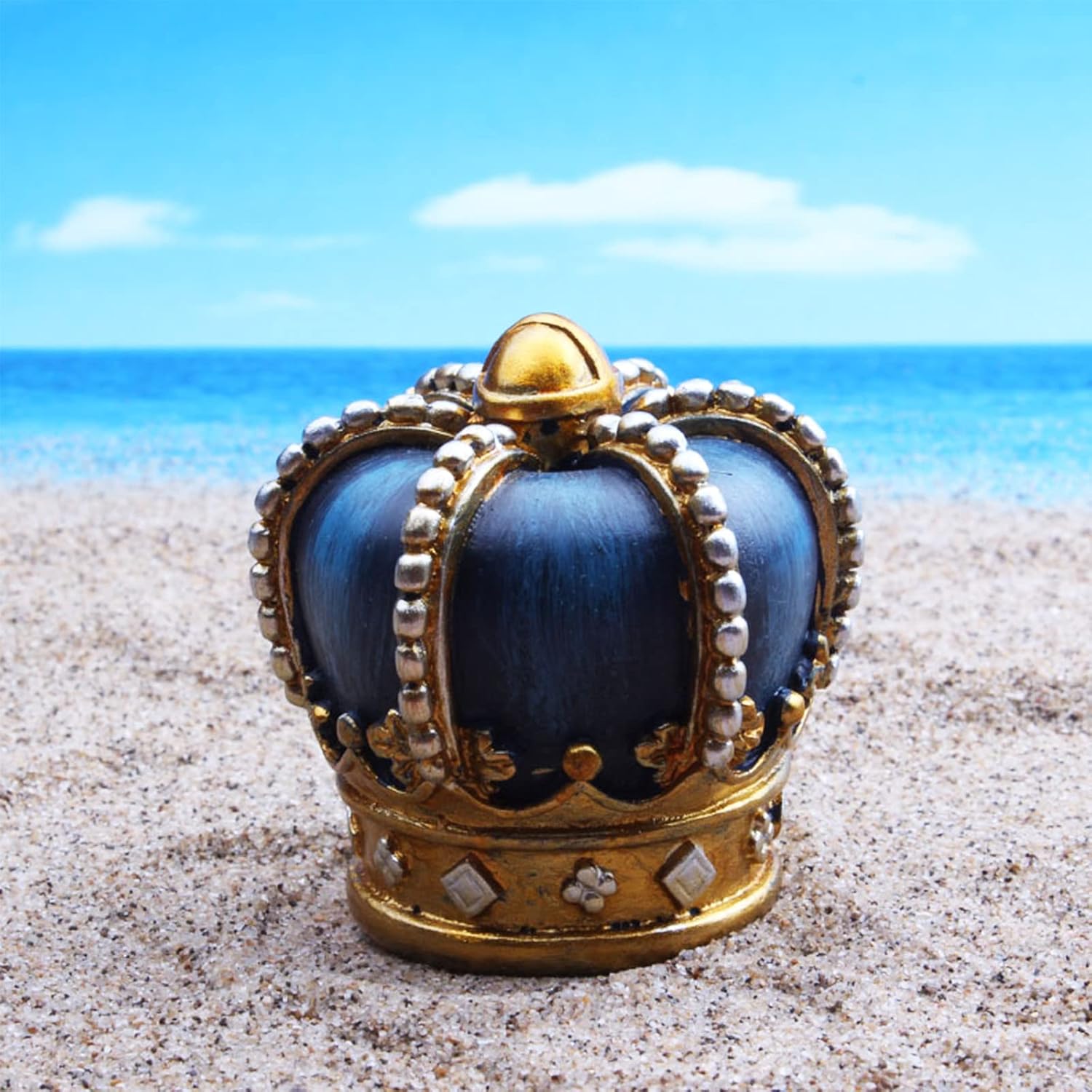 Crown Shaped Decorations Fish Tank Decor King Sculpture Collection Reptile Turtle Lizard Spider Tanks Terrarium Kingdom Figurine Statue Decor Ornament Pet