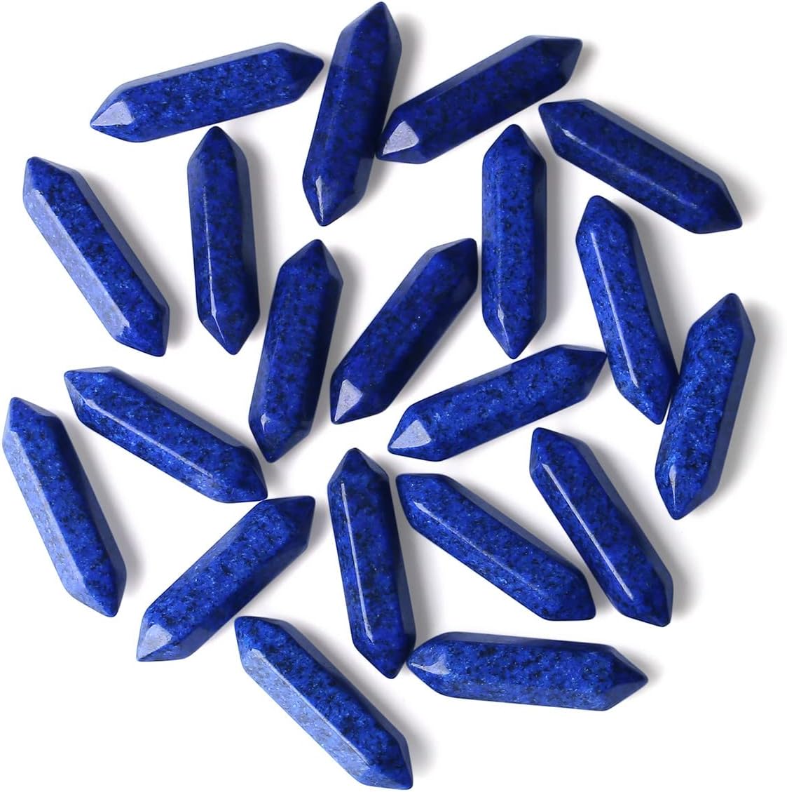 ZHIYUXI Lapis Lazuli Crystal Lapis Lazuli Stone Gemstone Healing Crystals Tumbled Polished Energy Reiki Healing Stone Wholesale Crystal Wands Decor Gifts 10 Pcs