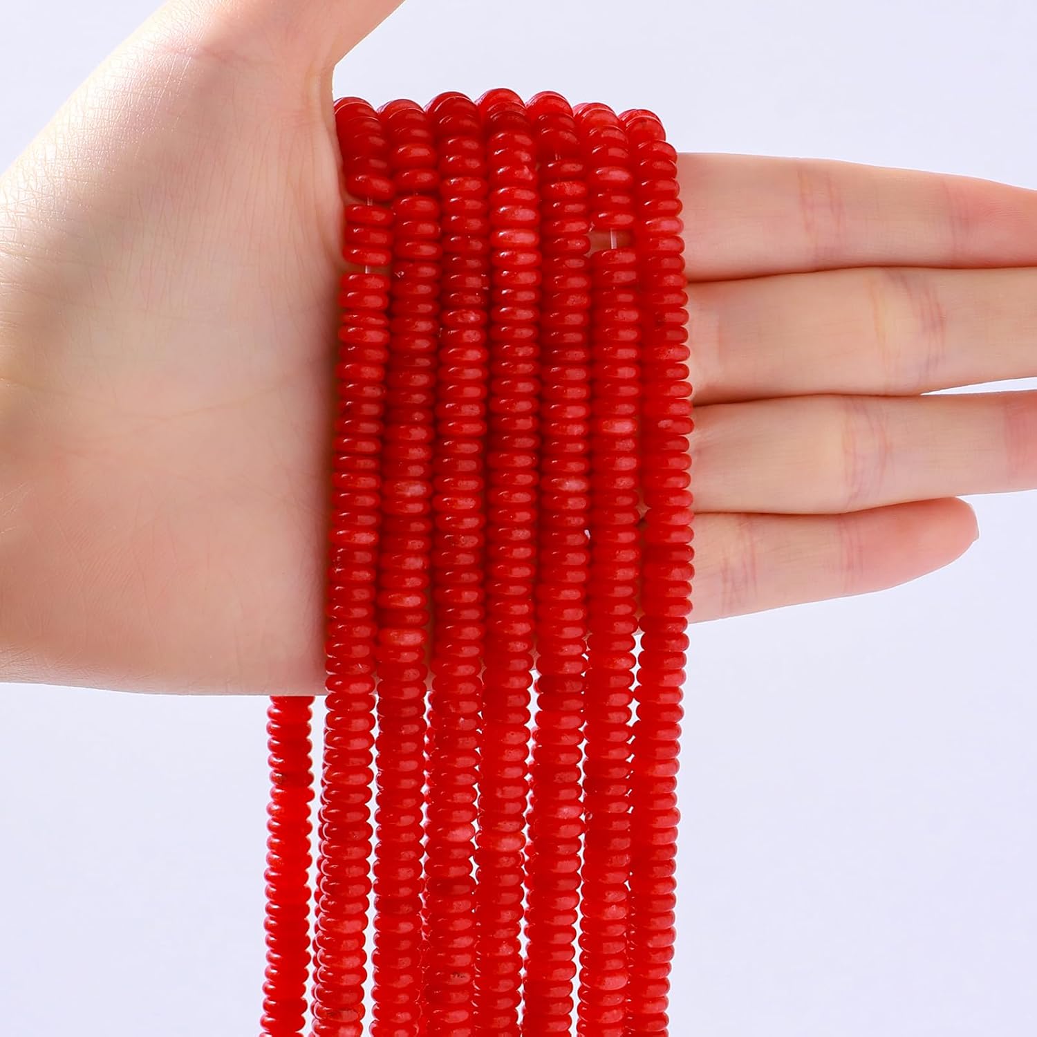 Natural Red Agate Disk Stone Spacer Beads 6x2mm 38cm/str Flat Rondelle Loose Semi Gemstone Caps for Making Bracelets Necklace