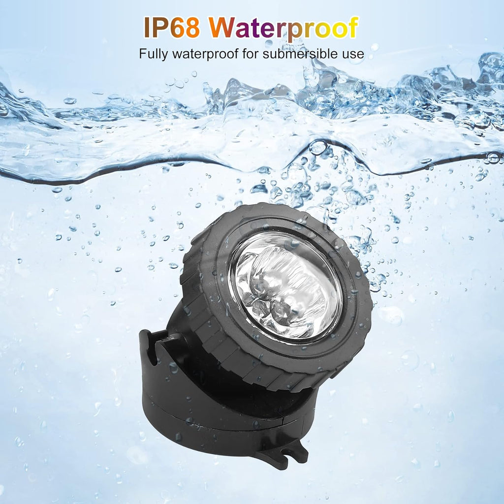 RGB Pond Lights with Timer, LED Underwater Submersible Colorful Landscape Spotlights, 98ft Remote Control IP68 Waterproof Fountain Lights for Fish Aquarium Tank Garden Yard Pool (Set of 3)