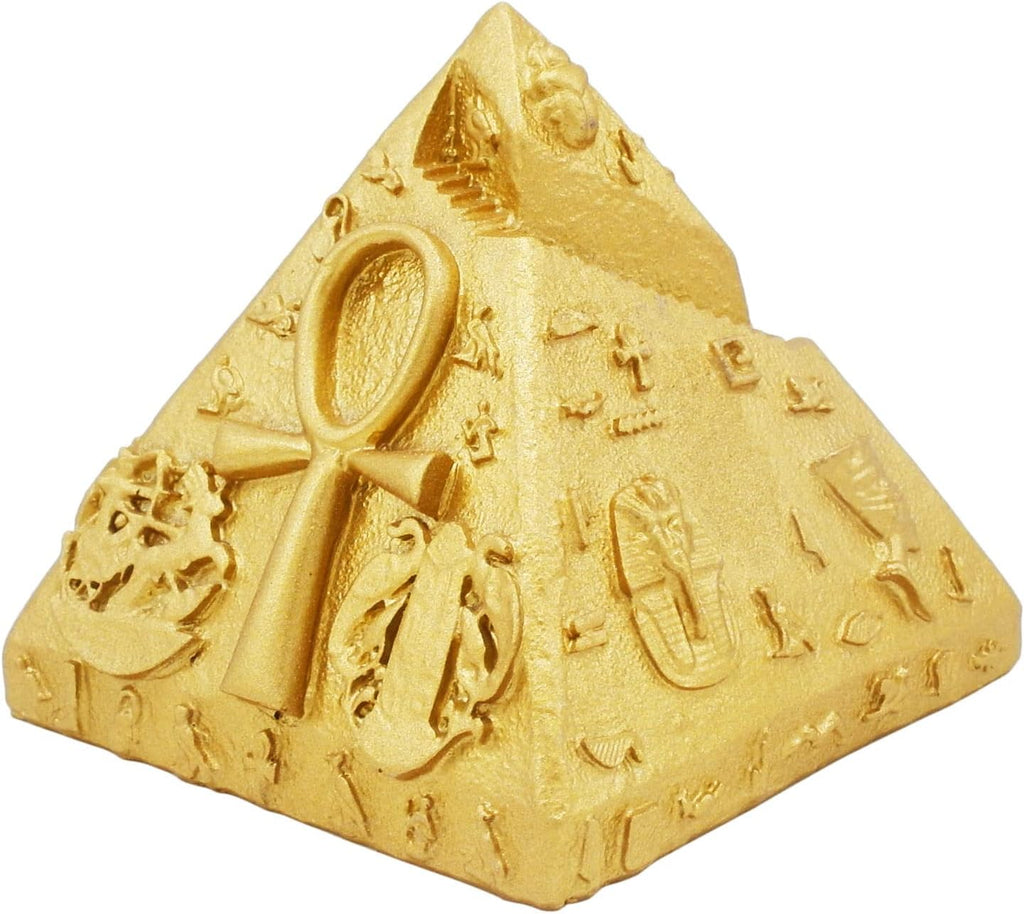 Egypt Decor Statues Aquarium Pyramid Pharaoh Betta Fish Tank Decorations Figurine Sculpture Ancient Reptile Turtle Lizard Spider Tanks Terrarium Egyptian Décor Ornament Pet Gold