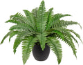 Hollyone 17.7" Fake Fern Potted Plant Small Artificial Boston Ferns in Pot 25 Leaves for Outdoors & Indoor Faux Fern Bush Plant for Patio Garden Farmhouse Windowsill Office Living Room Home Decor