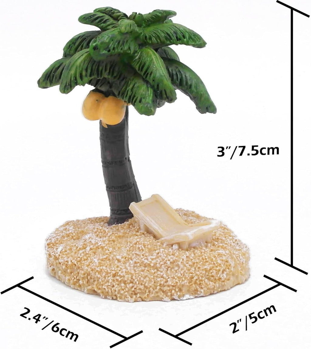 Pyramid Pharaoh Aquarium Fish Tank Decorations Statues Figurine Sculpture Ancient Egypt Reptile Turtle Lizard Spider Tanks Terrarium Egyptian Décor Ornament Pet (Coconut Trees)