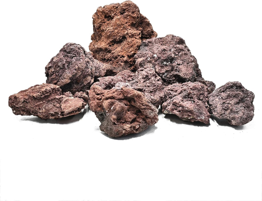 Red Lava Rock Natural Volcanic Stones 4"-7" Fish Tank Rocks for Aquariums,Shrimp,Betta,Aquascaping,Bonsai Substrate,Terrariums & Garden Landscape Rock-8lb 5pcs