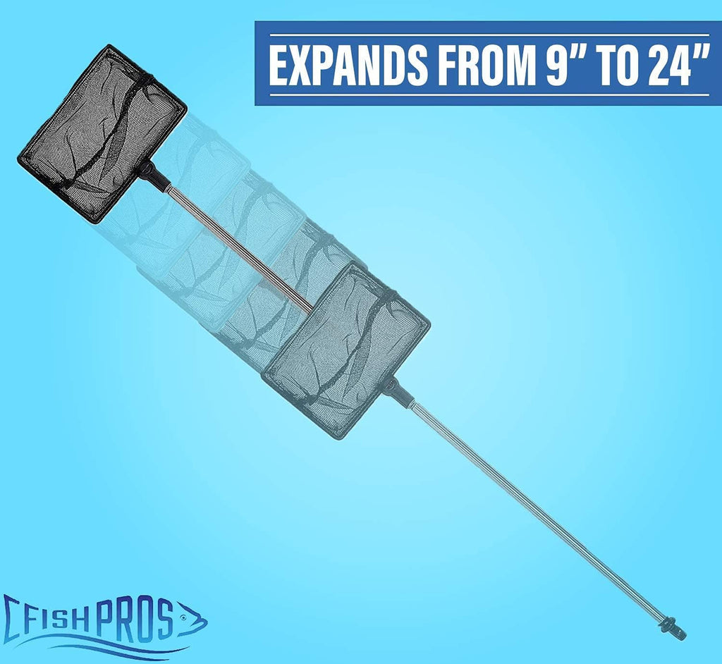 Long Handle Fine Net Fish Tank Net – Retractable 24 inches