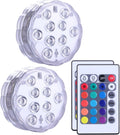 Submersible LED Lights Remote Control, RGB Multi Color Changing Waterproof Light for Pool, Vase Base, Spa, Aquarium, Pond, Hot Tub, Decoration, Party, 2-Pack