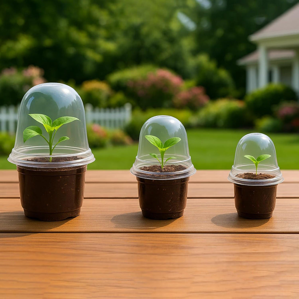 36 Packs 5/4/3.5 Inch Clear Nursery Pots with Humidity Domes, Transparent Plant Pots with Drainage Holes, Variety Pack Seedling Pots for Vegetable Propagation, Root Cutting, Seed Starting