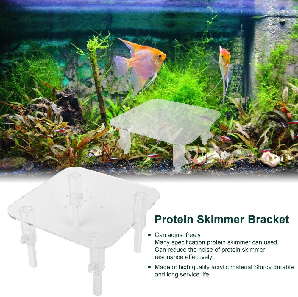 Hapivida Protein Skimmer Stand, Transparent Protein Separator Bracket Adjustable Height Acrylic Protein Skimmer Bracket Protein Separator Heightening Accessories for Aquarium Fish Tank