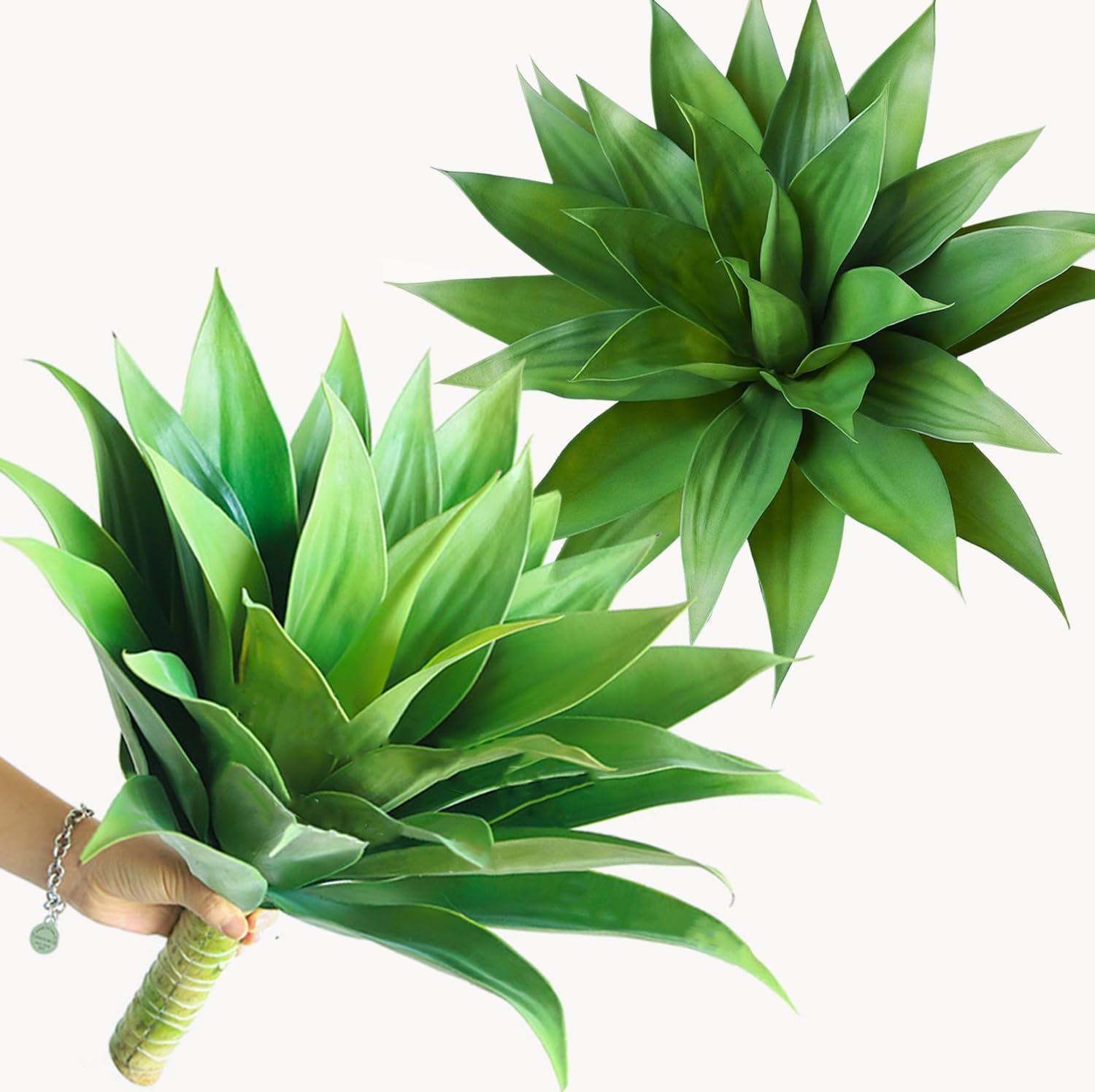 CXGS Artificial Agave Plant Large Fake Plants 2 Pack 28 Inch Faux Plants UV Resistant Agaves Greenery for Home Indoor and Outdoor Decor